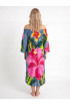 Hand Painted Rayon Off Shoulder Dress